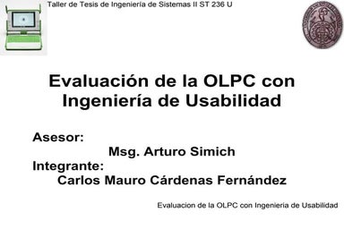 Tesis: Evaluación de la OLPC con Ingeniería de Usabilidad. Tercera Expocisión