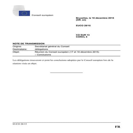Conseil Européen des 17 et 18 décembre 2015 PDF