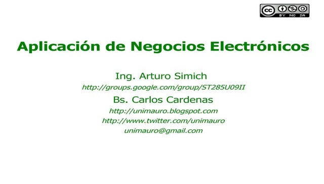 Clase de Aplicación de Negocios Electrónicos St295 U09 Ii01