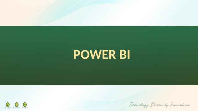 Power Business Intelligence  ST2 Power BI Options