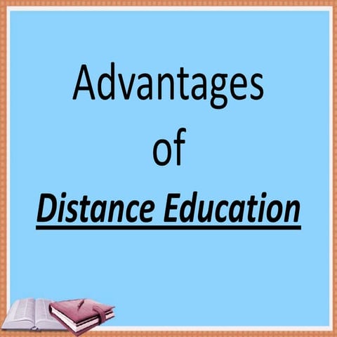 Advantages of Distance Education 