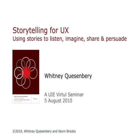Preview for Storytelling for UX - UIE Virtual Seminar