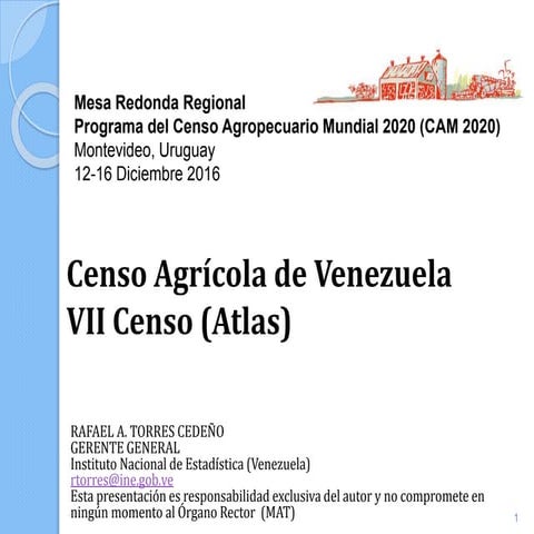 Mexico - Tema 2: Tierra, Censo Agricola de Venezuela 2012
