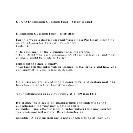 STA-O Discussion Question Four - Statistics.pdf Discussi.docx