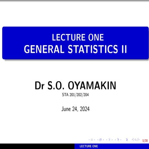 STA 204. 200 level university of Ibadan statistics department | PPT