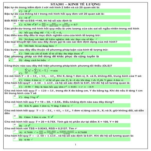 Sta301 - kinh tế lượng