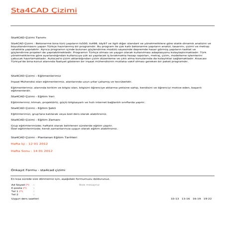 Sta4cad cizimi