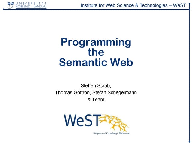 Programming the Semantic Web