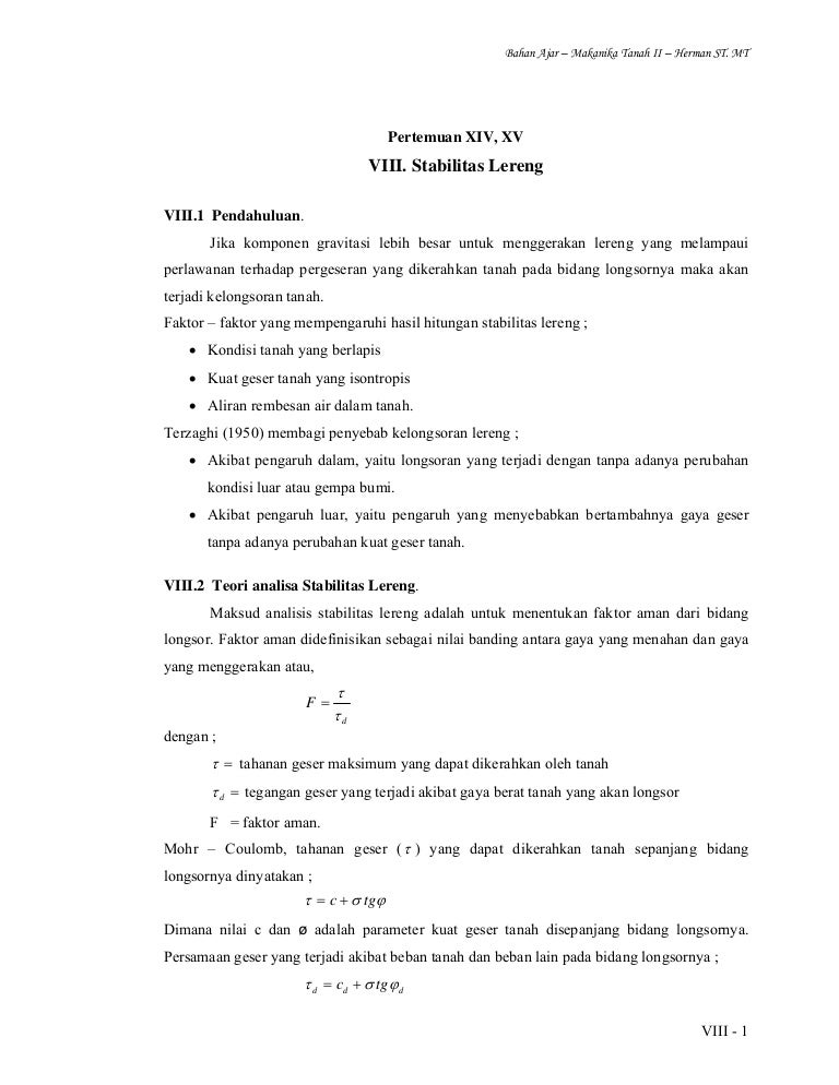 Stabilitas Lereng
