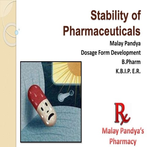 Stability of Pharmaceuticals