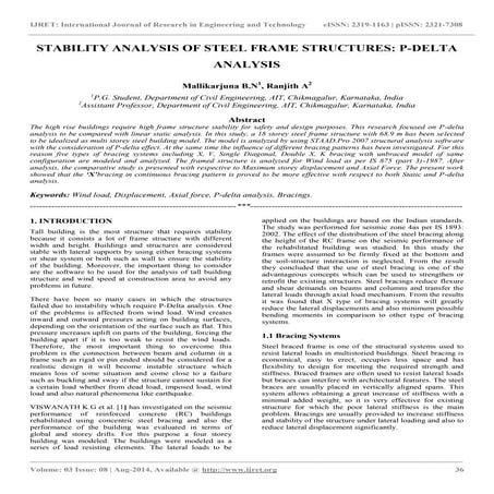 Stability analysis of steel frame structures p delta analysis