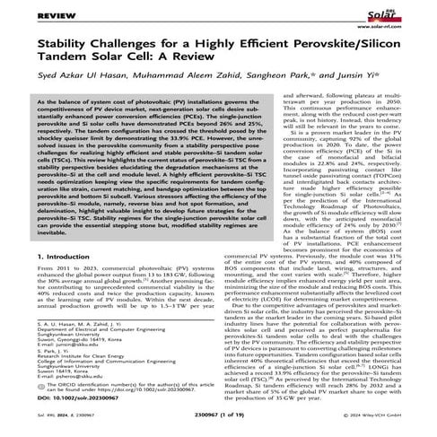 Progress in all inorganic perovskite solar cell | PPTX