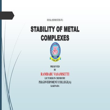 Stability of metal complexes.pptx notes for chemistry