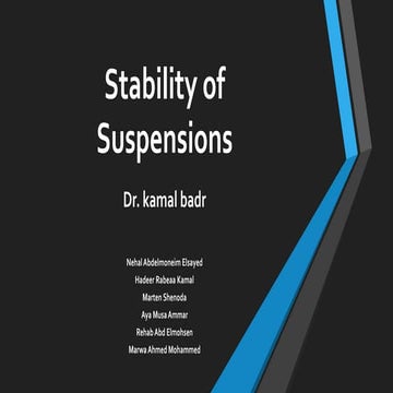 Stability of suspensions