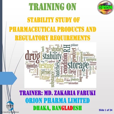 Stability study of Pharmaceutical Products and Regulatory Requirements 
