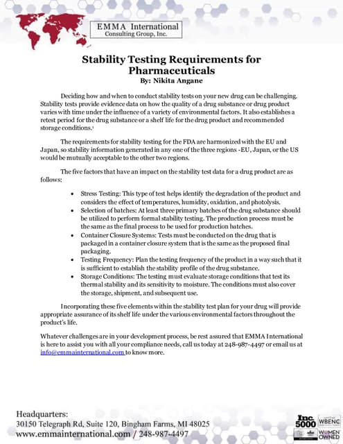 Stability Testing Requirements for Pharmaceuticals