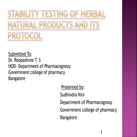 Stability testing of herbal natural products and its