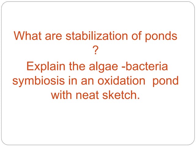 Stabilization ponds