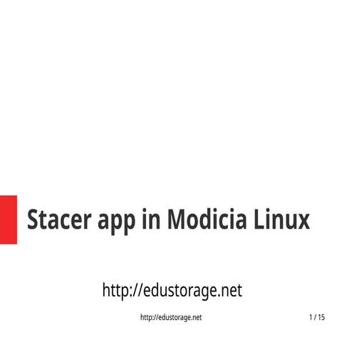 Stacer app - interface screenshots | PDF