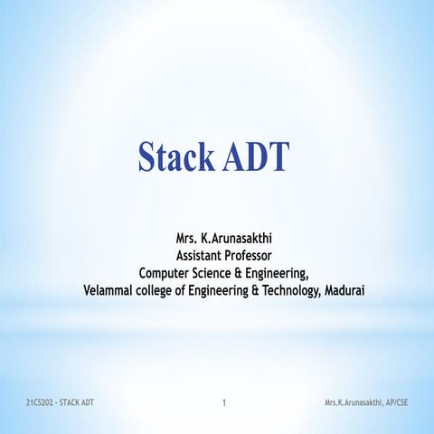 Stack ADT | PPTX