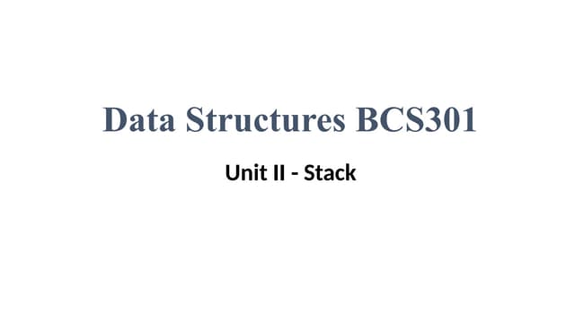 The presentation on stack data structure