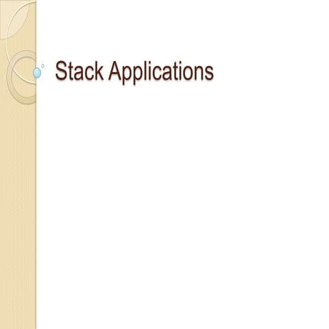 Stack Data Structure & It's Application | PPT