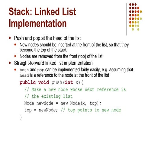 Stack linked list | PPT image.