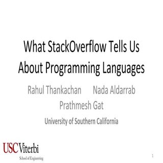 Stack Overflow slides Data Analytics 