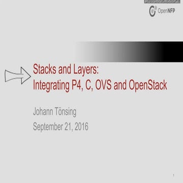 Stacks and Layers: Integrating P4, C, OVS and OpenStack