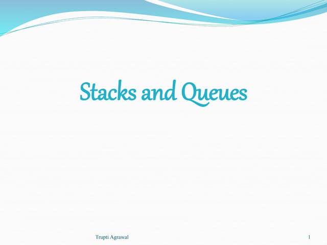 Stacks and queues | PPT | Programming Languages | Computing