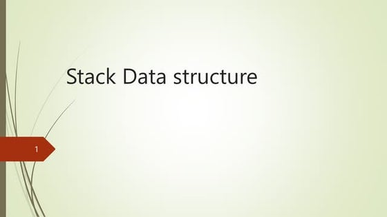 Stack in Data Structure | PPT