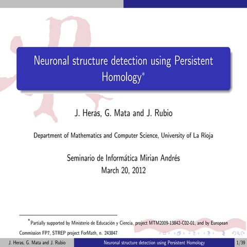 Neuronal Detection using Persistent Homology