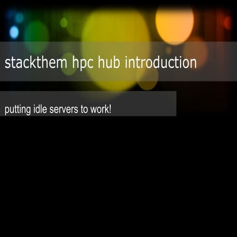 stackthem hpc hub introduction