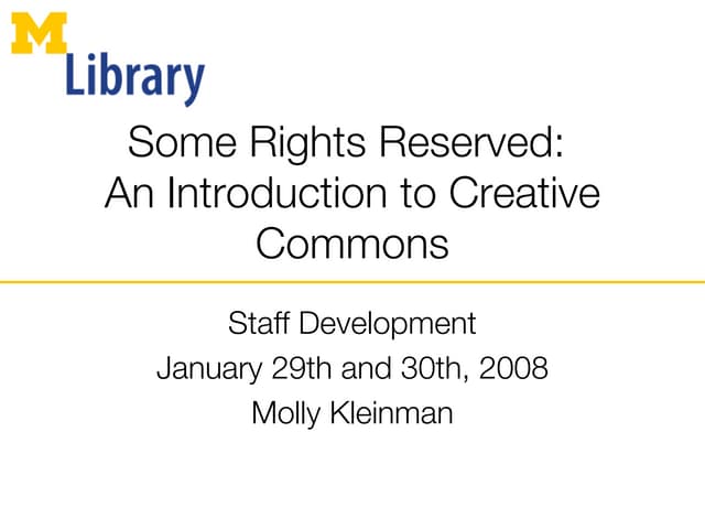 Creative Commons for Librarians
