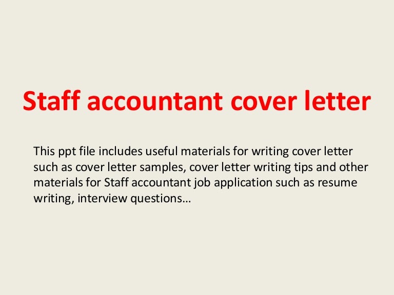 staff accountant cover letter examples