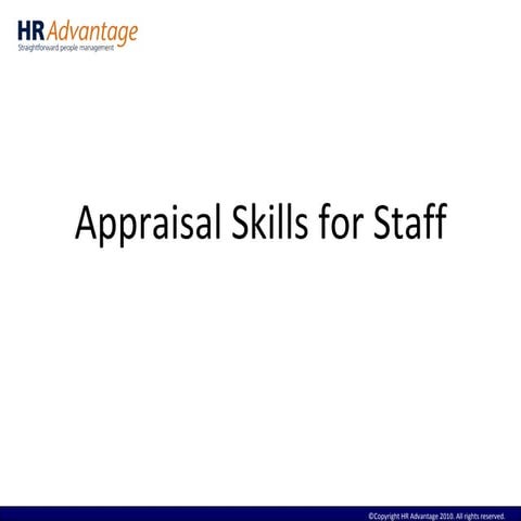 Staff appraisal training
