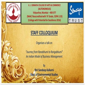 Journey from Ranabhoomi to Ranagabhoomi