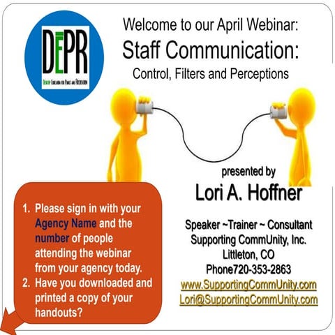 Staff Communication - Controls, Filters and Perceptions