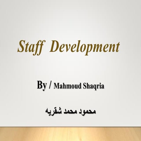Staff  development