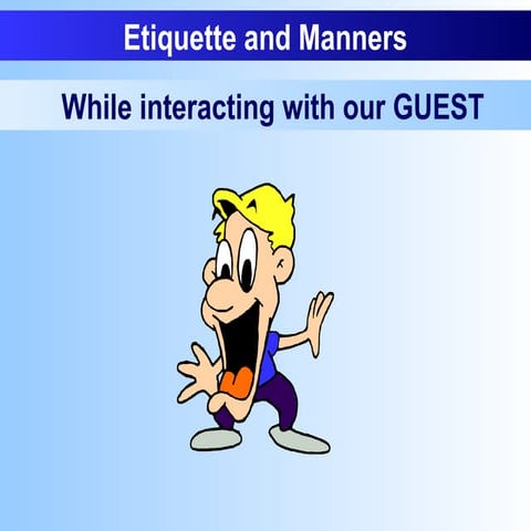 Staff etiquette & manners in hospitality