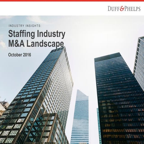 Staffing Industry M&A Landscape - October 2016