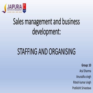 Staffing and organising