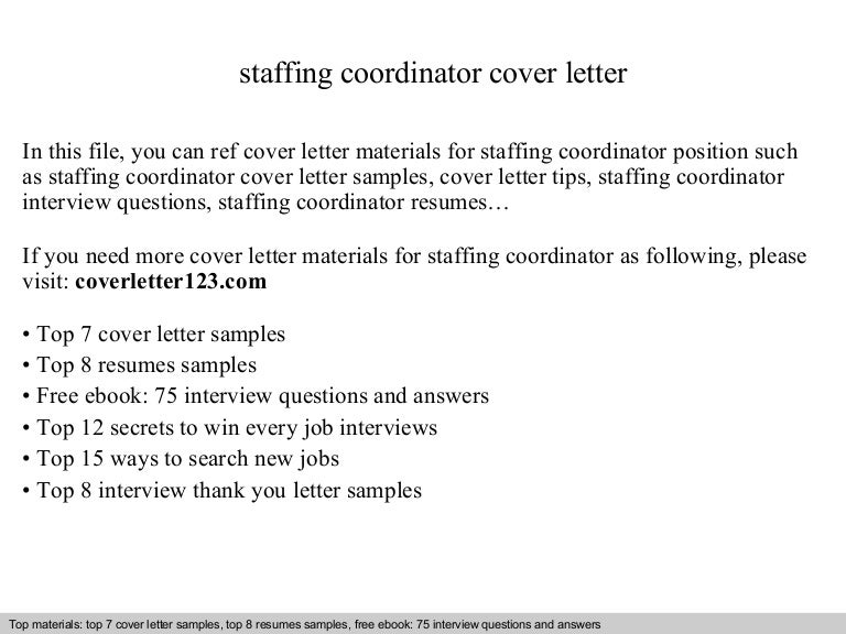 staffing coordinator cover letter resume example resume cv cover letter