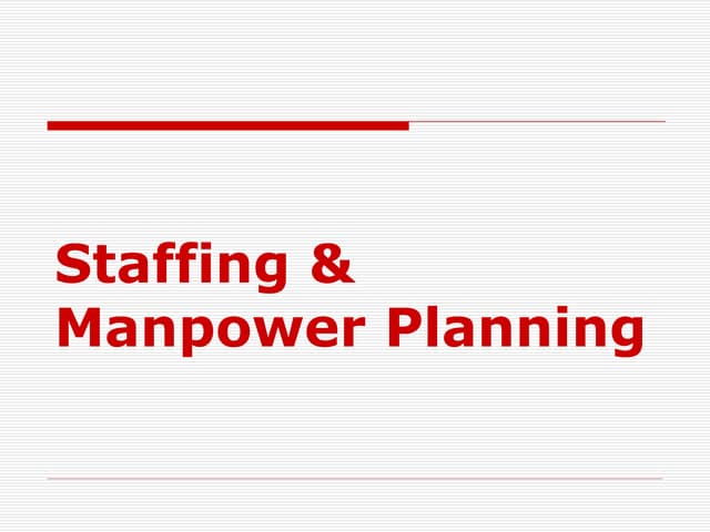 Staffing & manpower planning(9)