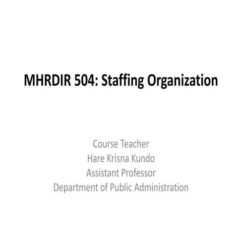 Staffing organization chapter 2