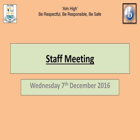 JACPS Staff Meeting 7th dec 2016