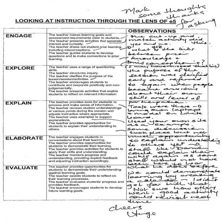 Staff reflections assessment