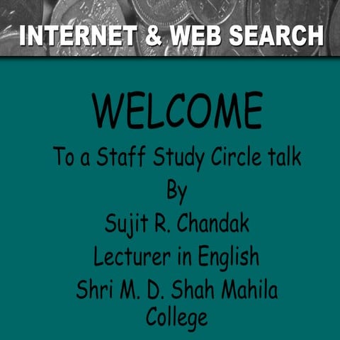 Staff study talk/ on search engine & internet in 2008