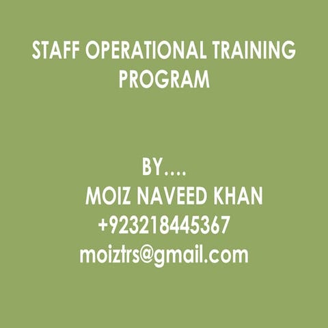 Staff training programe
