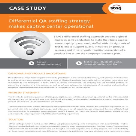 Differential QA Staffing Strategy makes Captive Center Operational